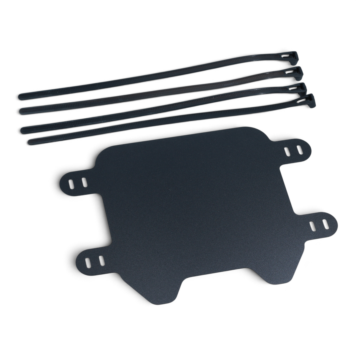 Escooterparts black front number plate for Surron Light Bee X electric dirt bike with four black mounting zip ties