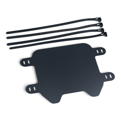 Escooterparts black front number plate for Surron Light Bee X electric dirt bike with four black mounting zip ties
