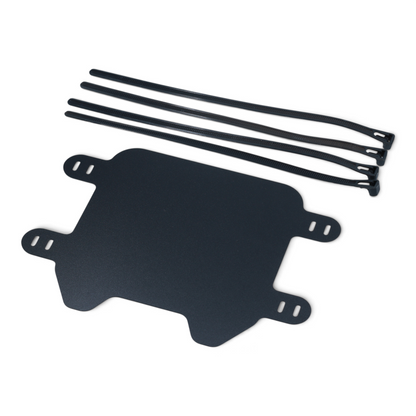 Escooterparts black front number plate for Surron Light Bee X electric dirt bike with four black zip ties