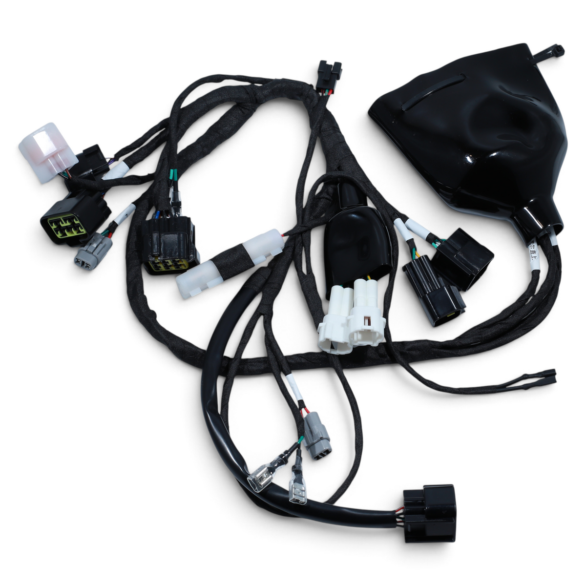 Escooterparts replacement wiring loom harness for Surron Light Bee X electric dirt bike with black protective casing.