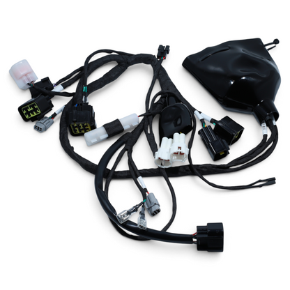 Escooterparts replacement wiring loom harness for Surron Light Bee X electric dirt bike with black protective casing