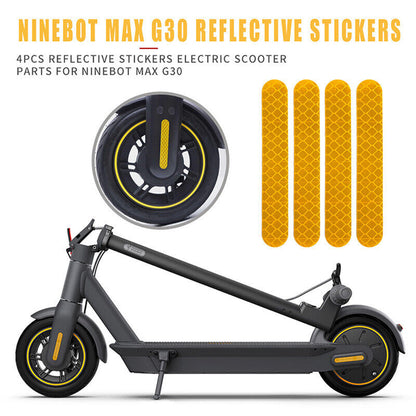 Front Rear Wheel Cover Reflective Sticker for Ninebot Max G30 Electric Scooter - Escooterparts