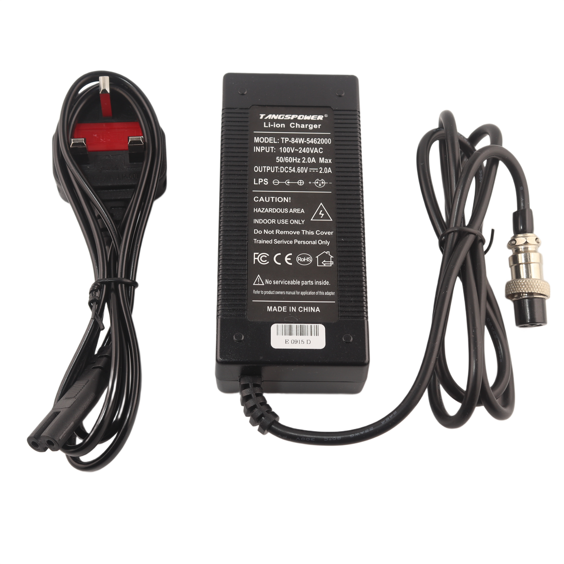 GX16 54.6V 2A Lithium Battery Charger for 13S 48V eBike eScooter