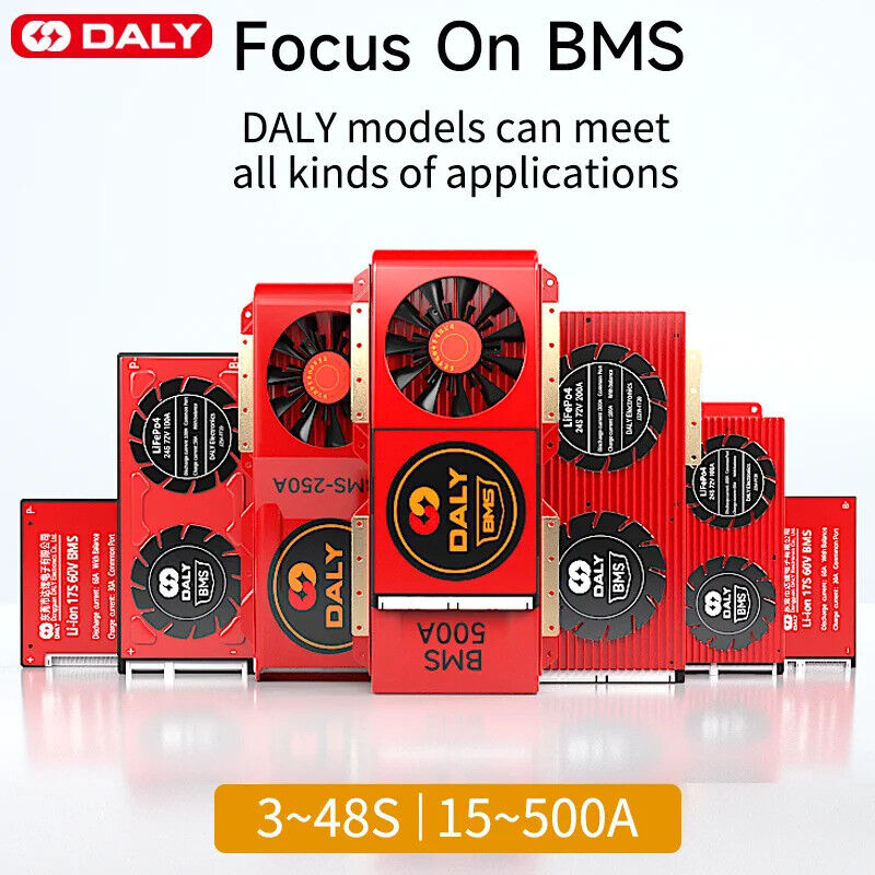 LiFePO4 BMS PCB DALY 4S 12V - 16S 48V 15A-100A Common Port - Escooterparts
