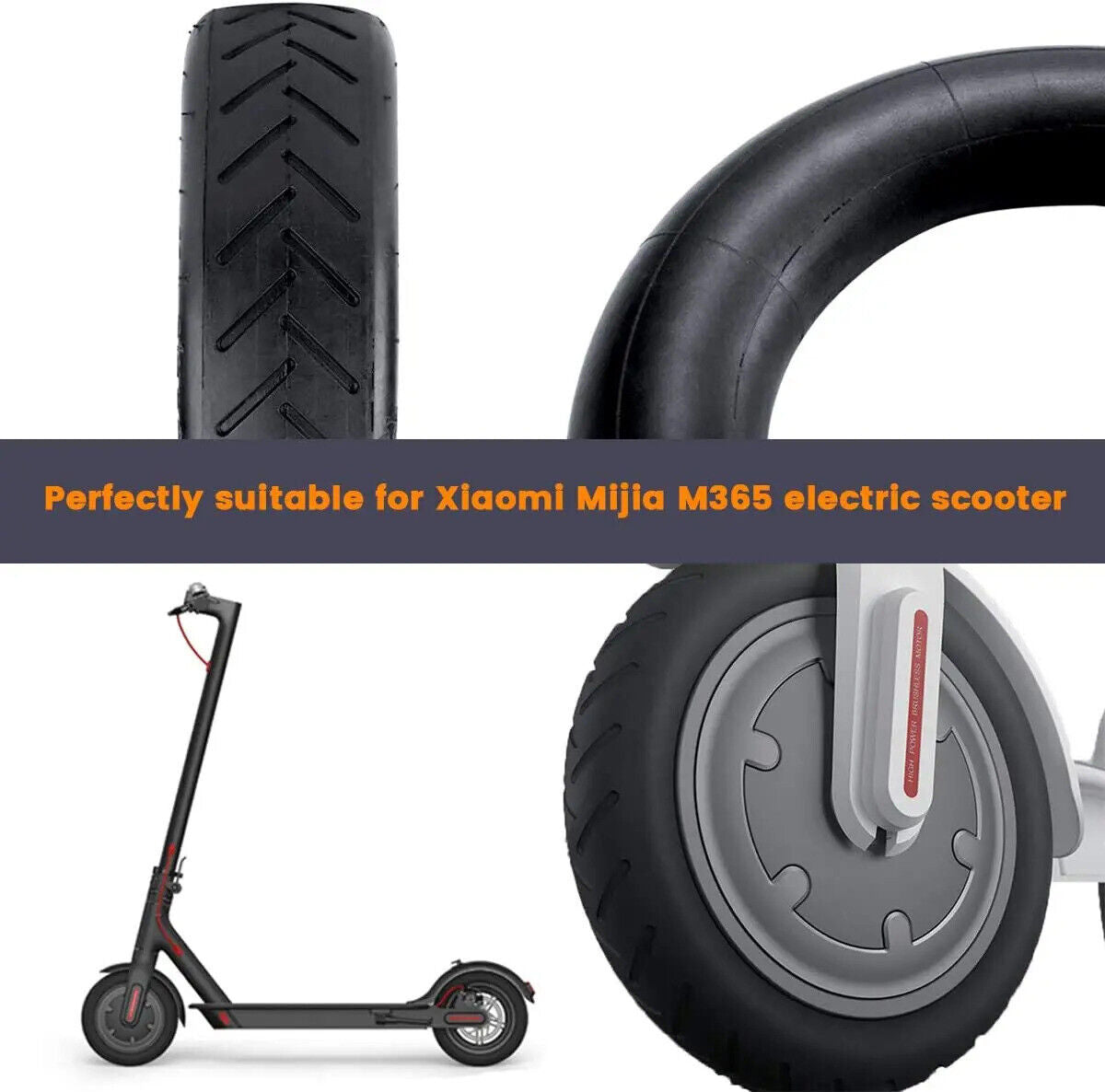 Xiaomi M365 / Pro 8.5" Rubber Tyre Replacement with InnerTube 8 1/2x2 - Escooterparts