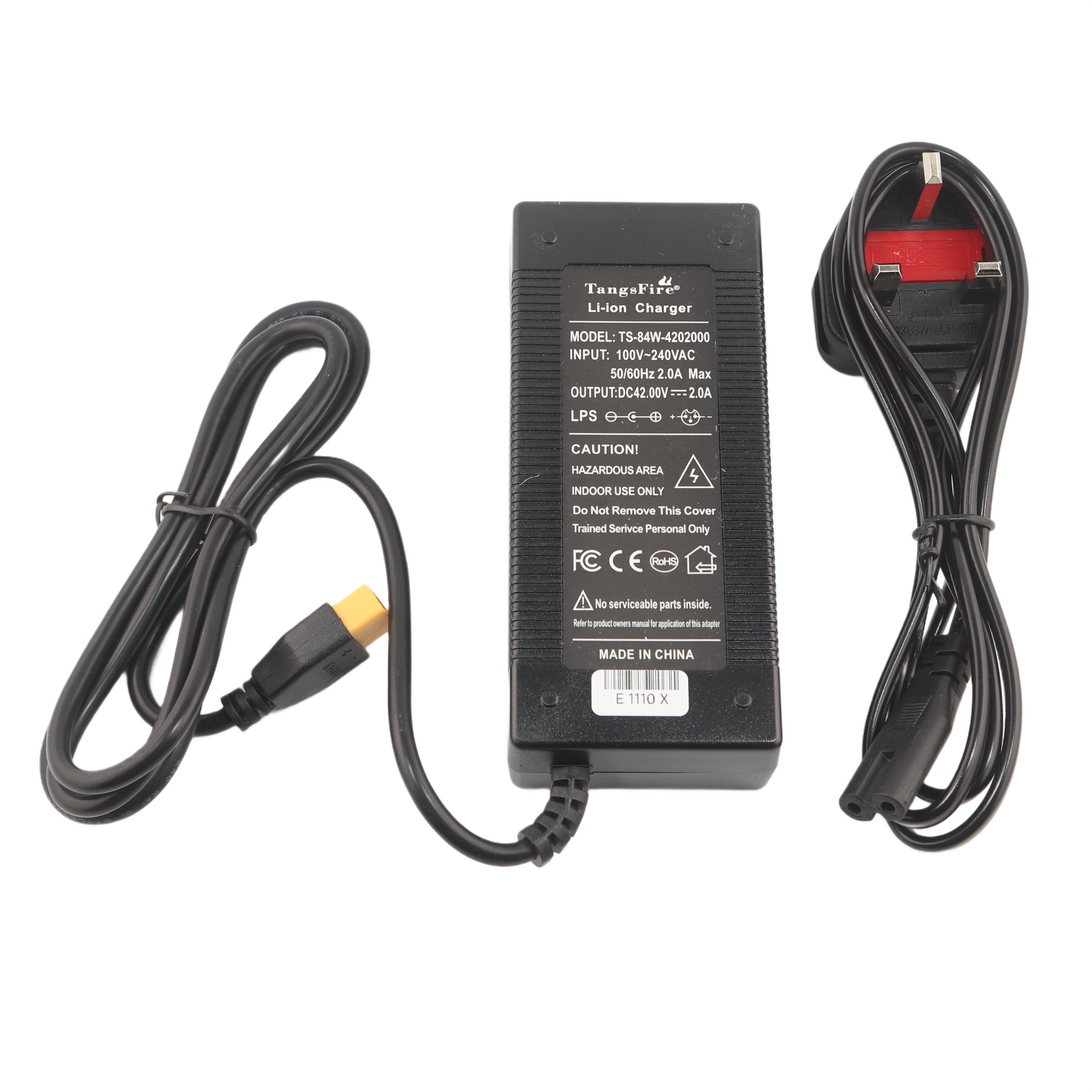 XT60 42V 2A Lithium Battery Charger for 10S 36V eBike eScooter