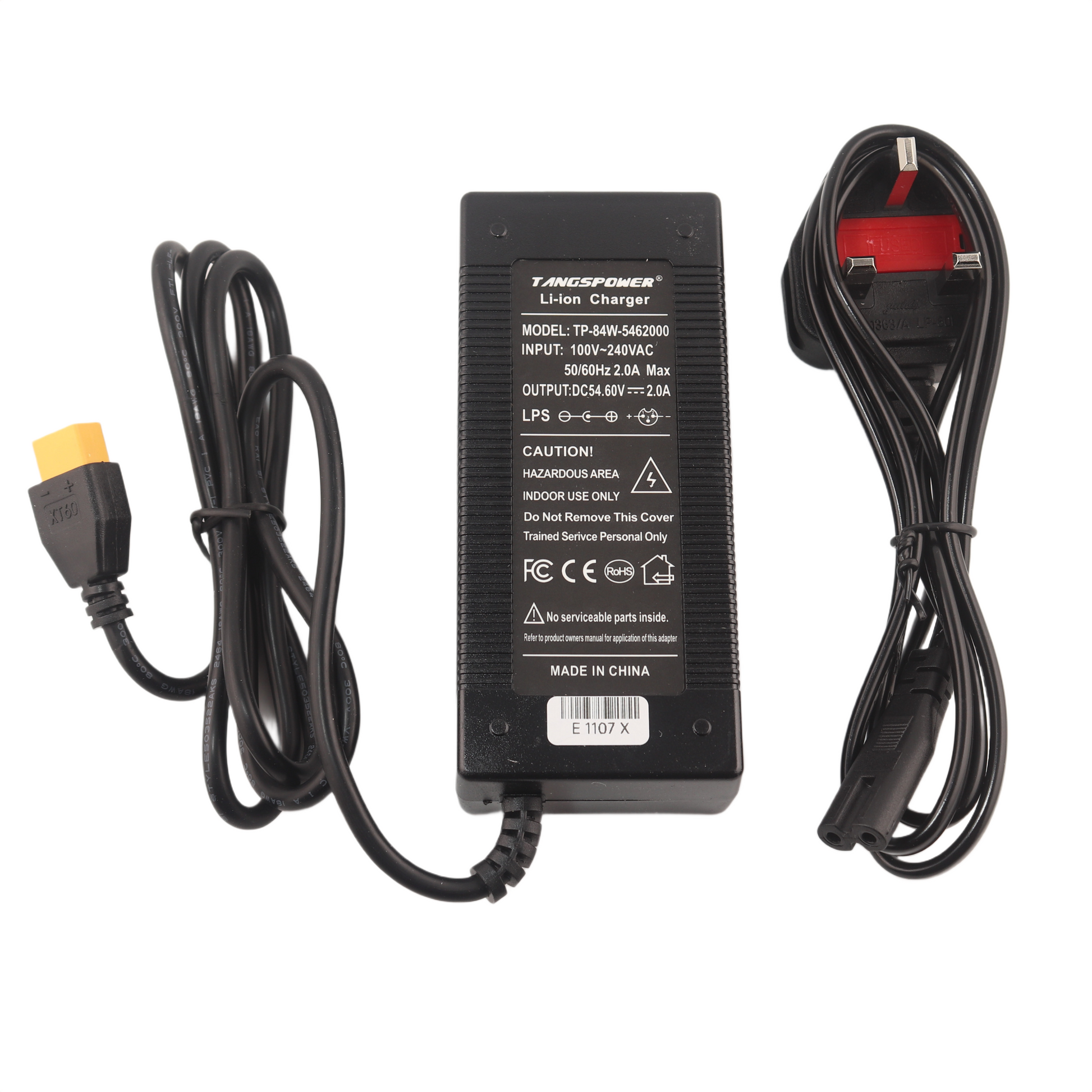 XT60 54.6V 2A Lithium Battery Charger for 13S 48V eBike eScooter