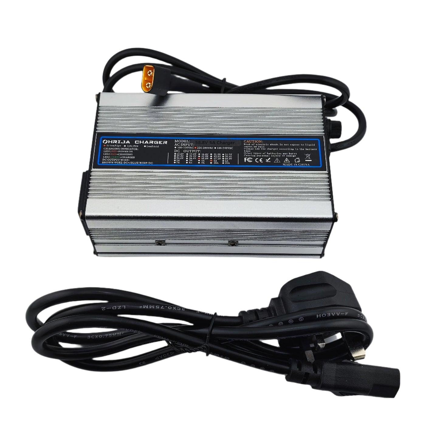 XT60 58.8V 5A Lithium Battery Charger for 14S 52V Electric bike/Scooter