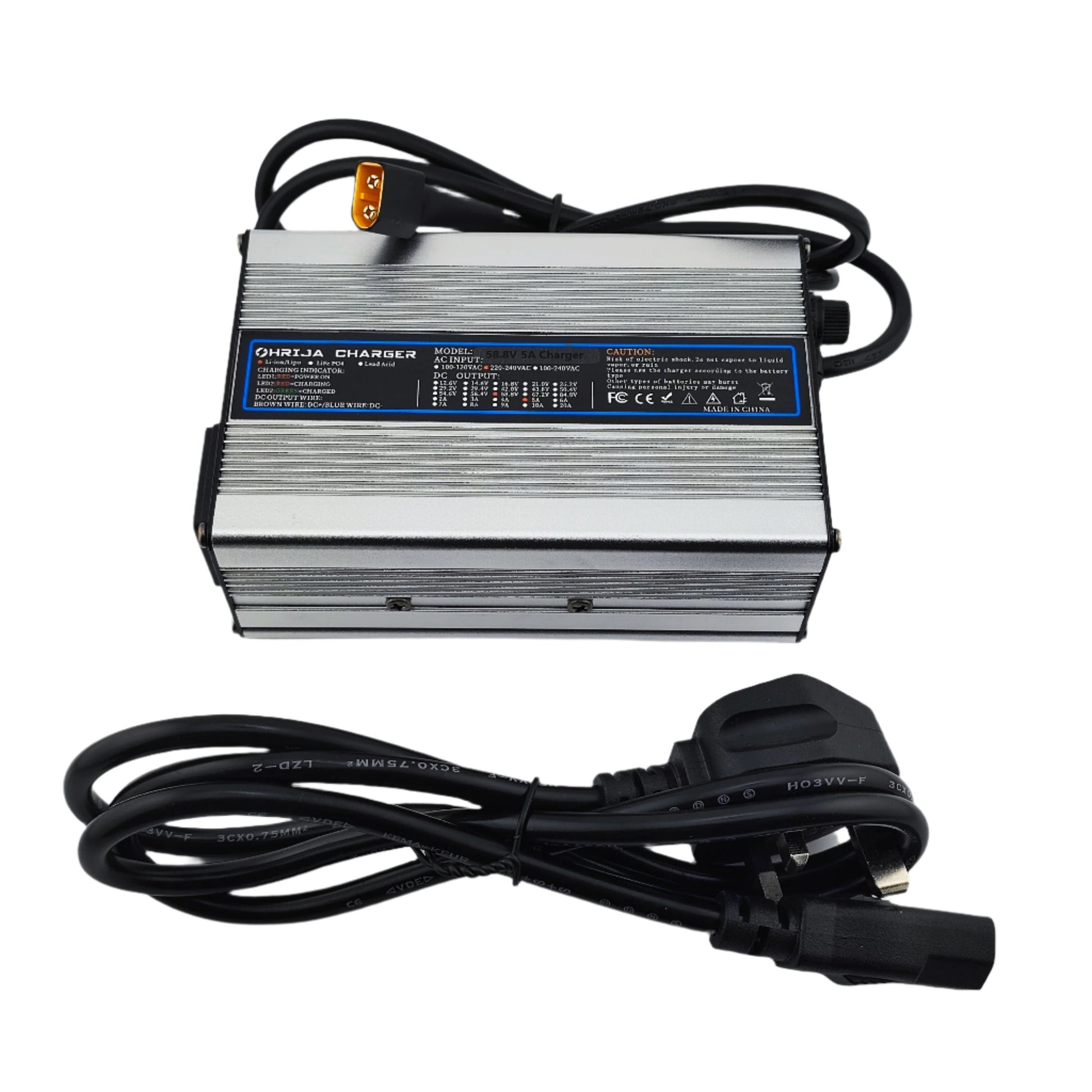 XT60 58.8V 5A Lithium Battery Charger for 14S 52V Electric bike/Scooter